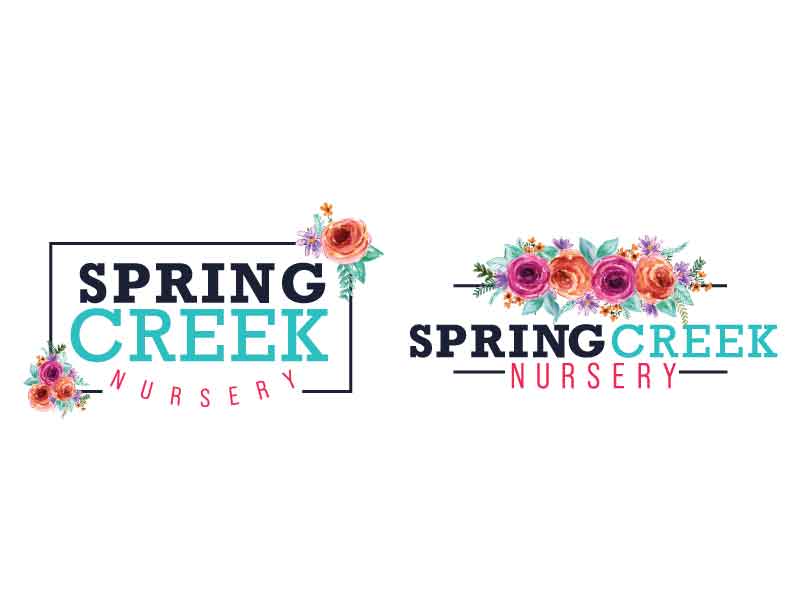 Spring Creek Flowers and Nursery Logo Design Ranch House Designs, Inc.