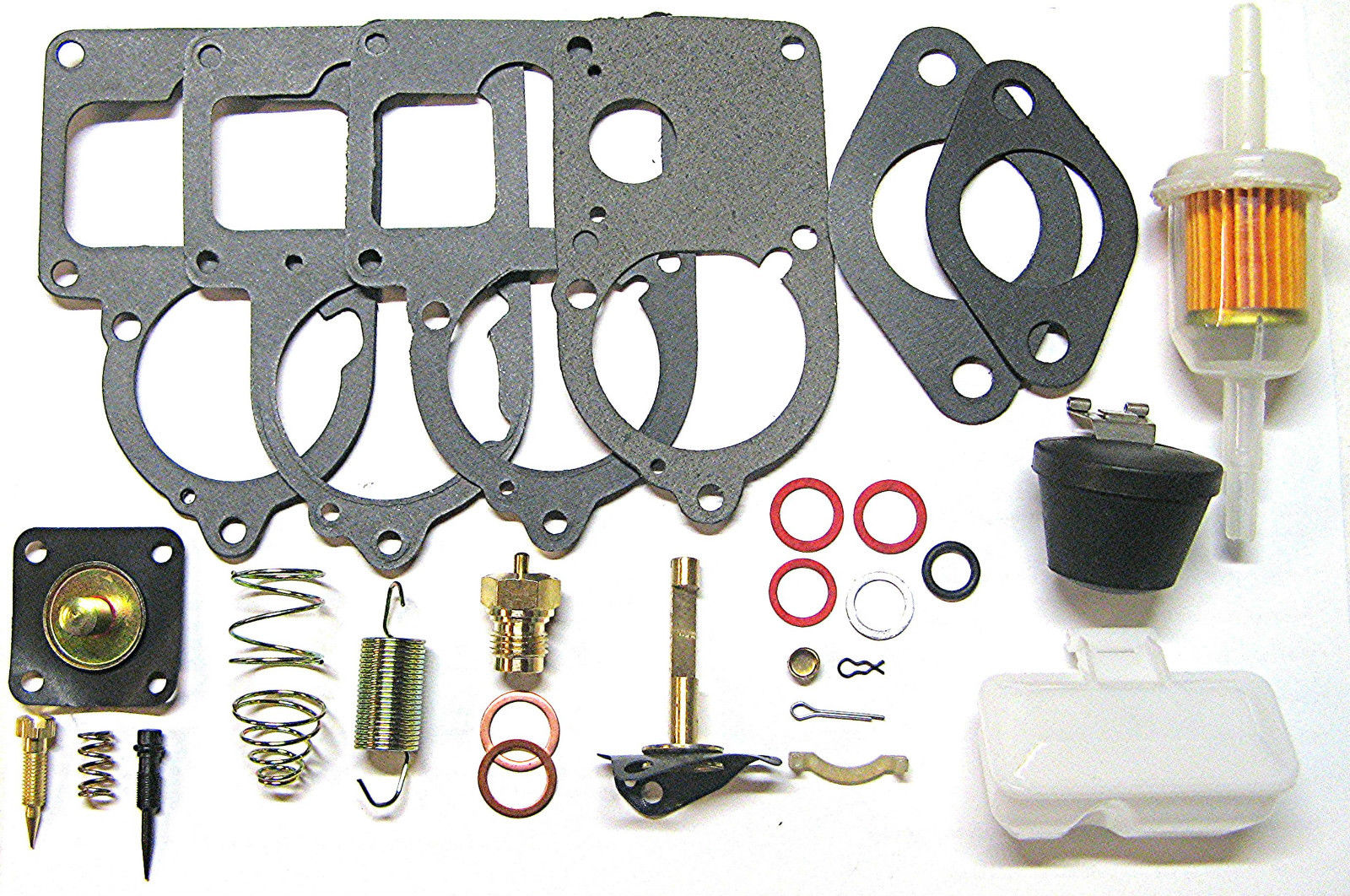 VW Carb 34 pict 3 ReBuild Kit Univ. WITH CUT OFF VALVE & FLOATS bug, bus, ghia Rancho