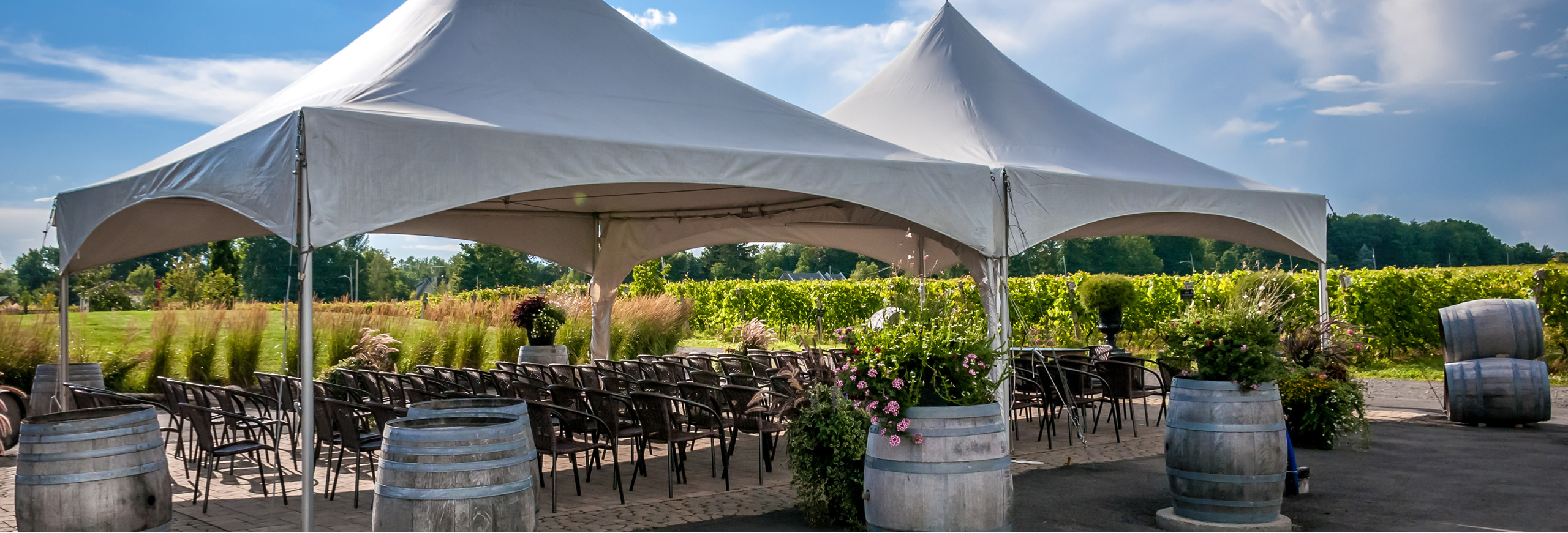 Dubuque, Iowa tent table and chairs rental by R and D Events