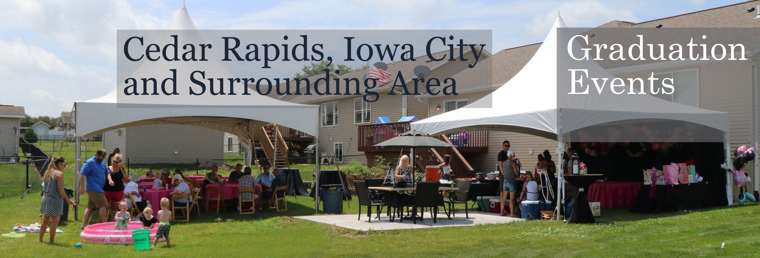 Iowa tent table chair rental for graduation party, weddings, and