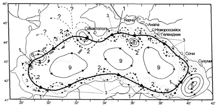 Карта течений в черном море сейчас