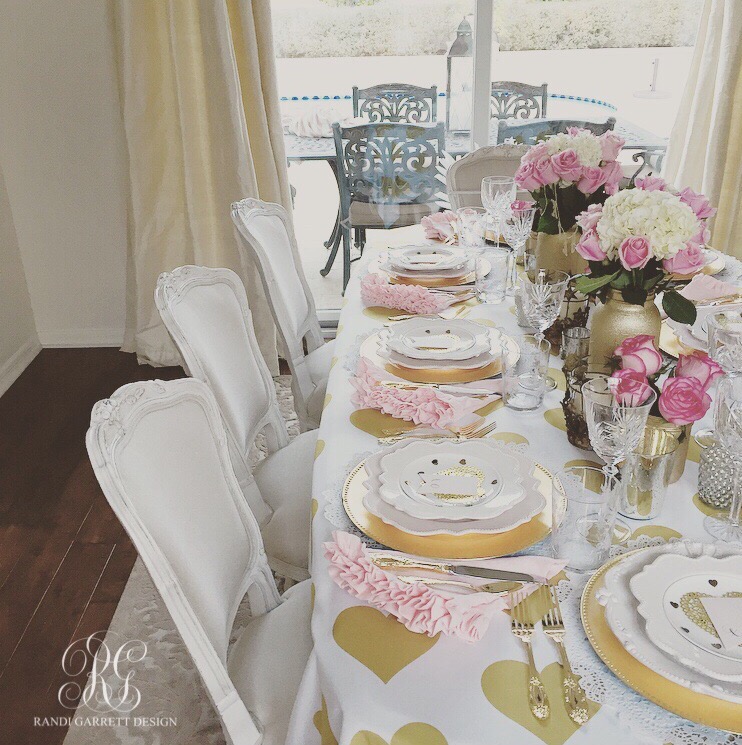 Pink and Gold Valentine's Day Table Randi Garrett Design