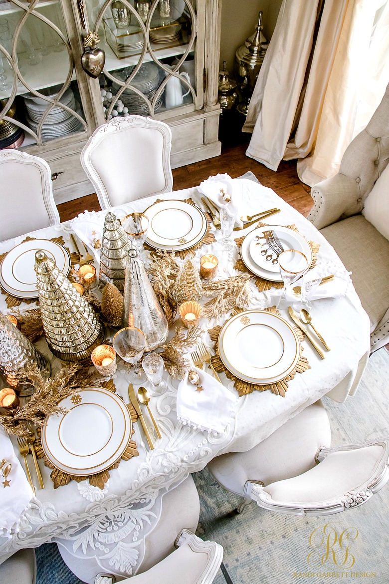 Elegant Gold Christmas Table Scape Randi Garrett Design
