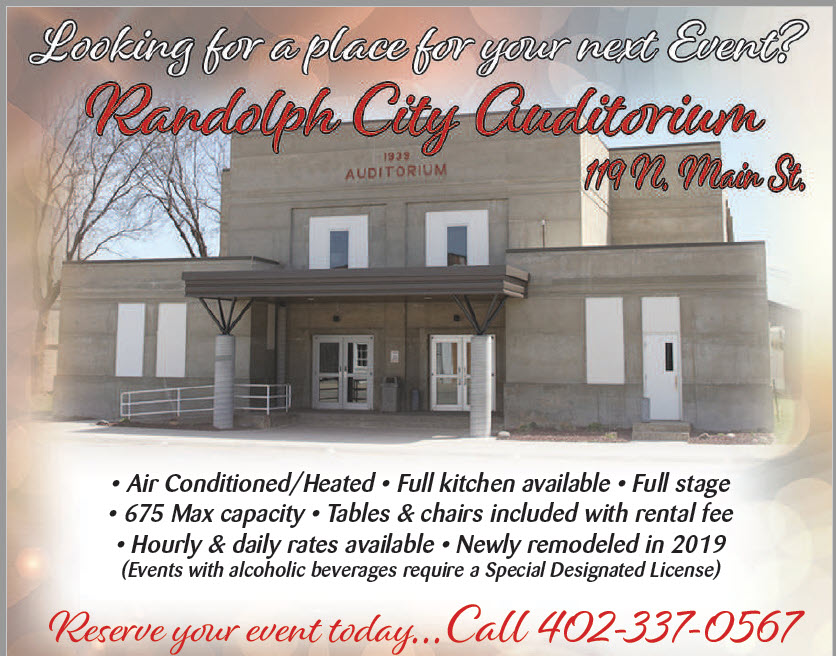 Randolph City Auditorium Rental