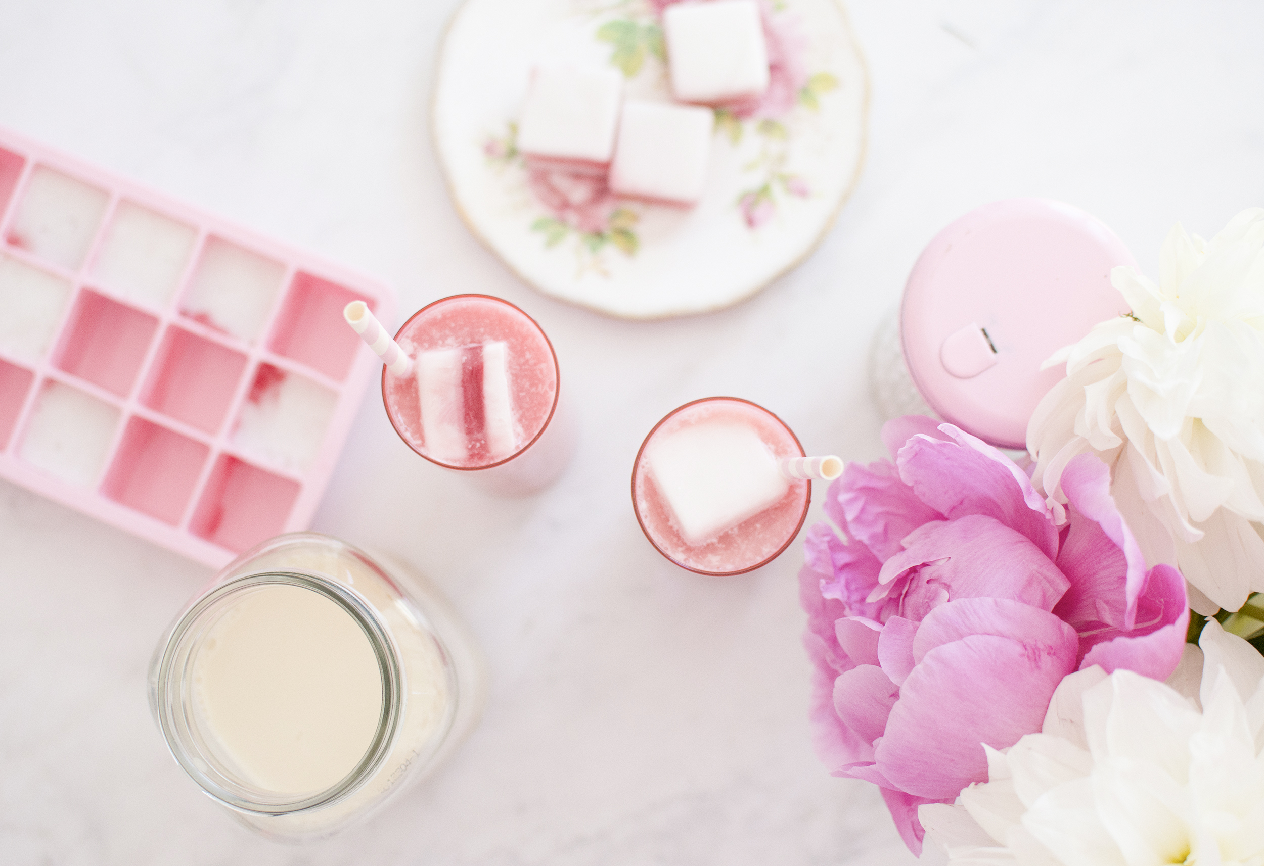 Pink Iced Tea Lattes with Public Lives Secret Recipes