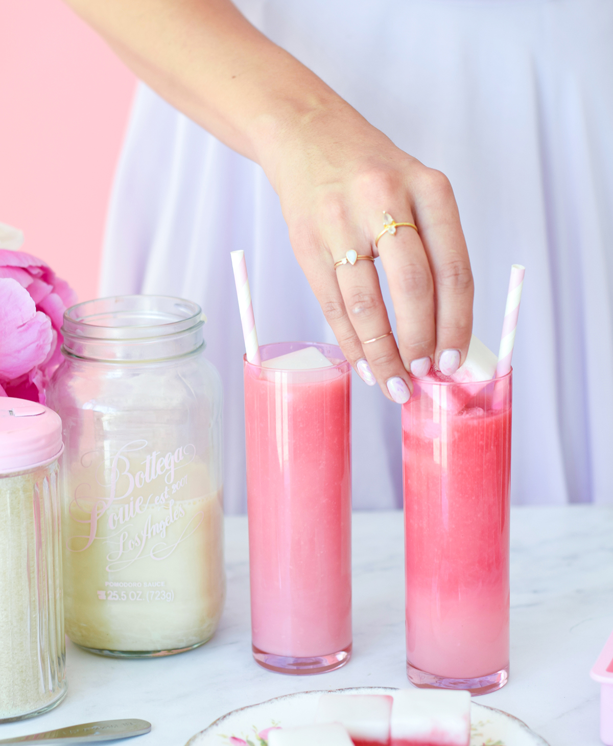 Pink Iced Tea Lattes with Public Lives Secret Recipes