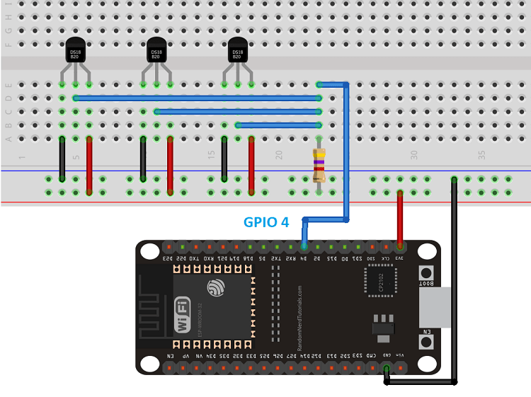 MicroPython: DS18B20 Temperature Sensor with ESP32 and ESP8266 | Random