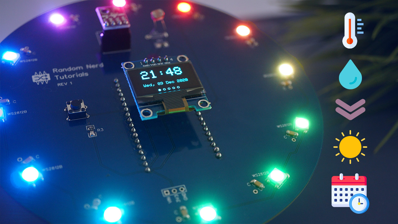 ESP32 Weather Station Interface PCB Shield Random Nerd Tutorials