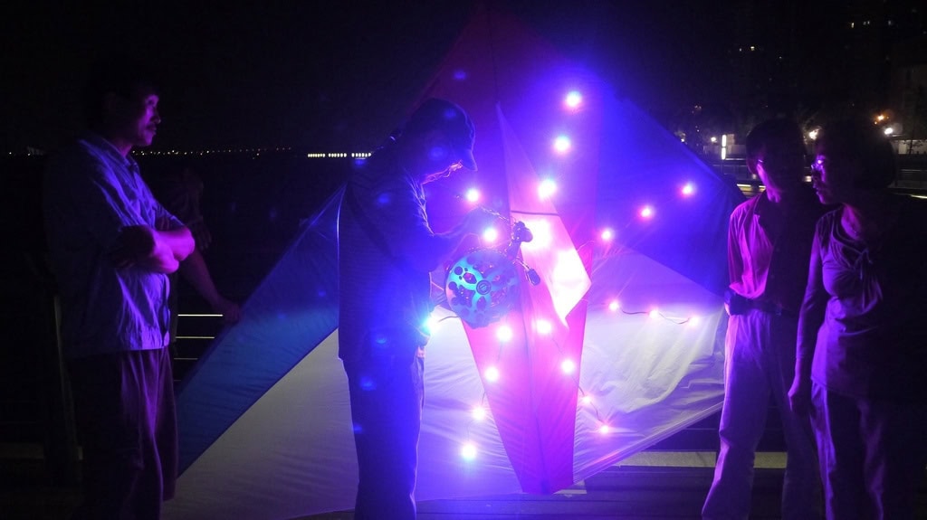 LED Kite Flying at Night in Shanghai Randomwire