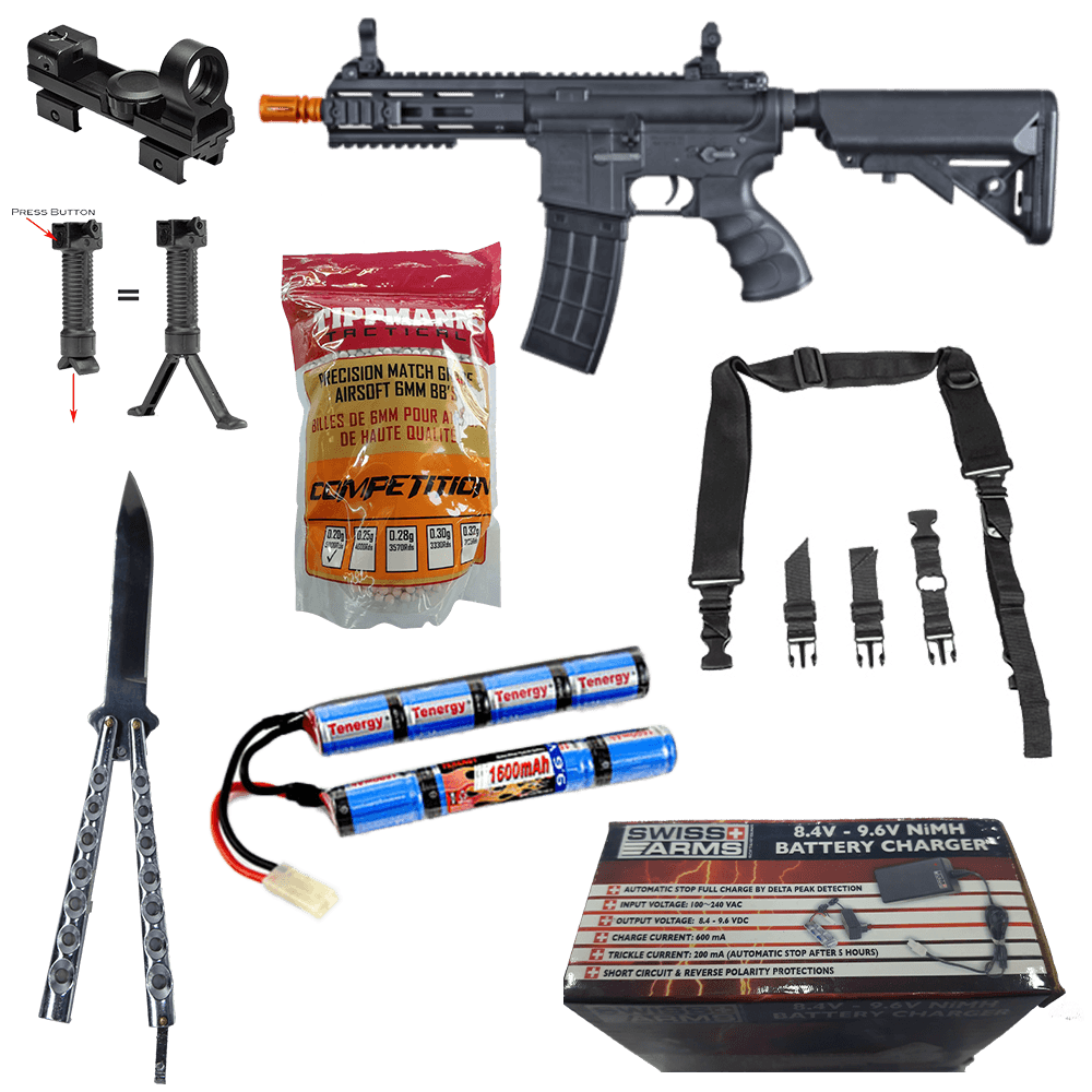 Tippmann Recon AEG Shorty Airsoft Rifle starter Combo Rands Traders