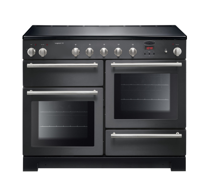 Rangemaster Longstock 110 Induction Slate with Chrome trim