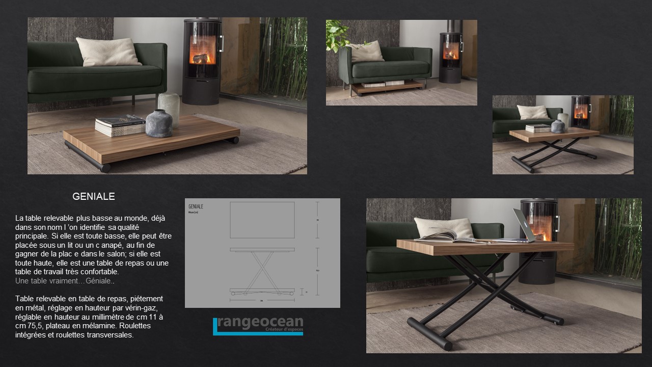 Table up and down multipositions à Nantes RANGEOCEAN