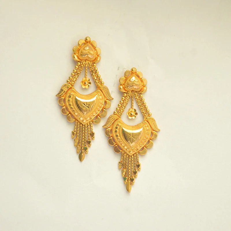 Gold Iron Earring Arowana to Rani Alankar