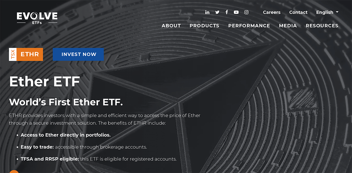 List of Canadian Ether ETFs Spot Ethereum ETFs Canada