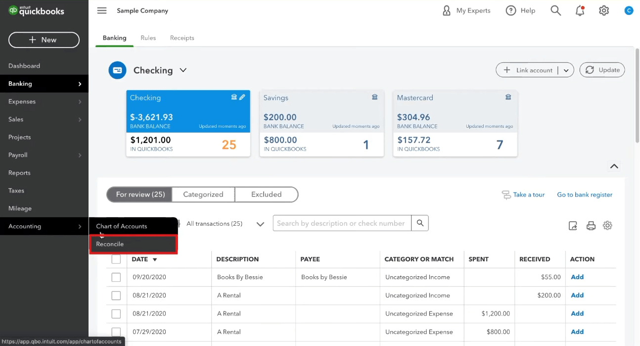 How to Reconcile in QuickBooks Online
