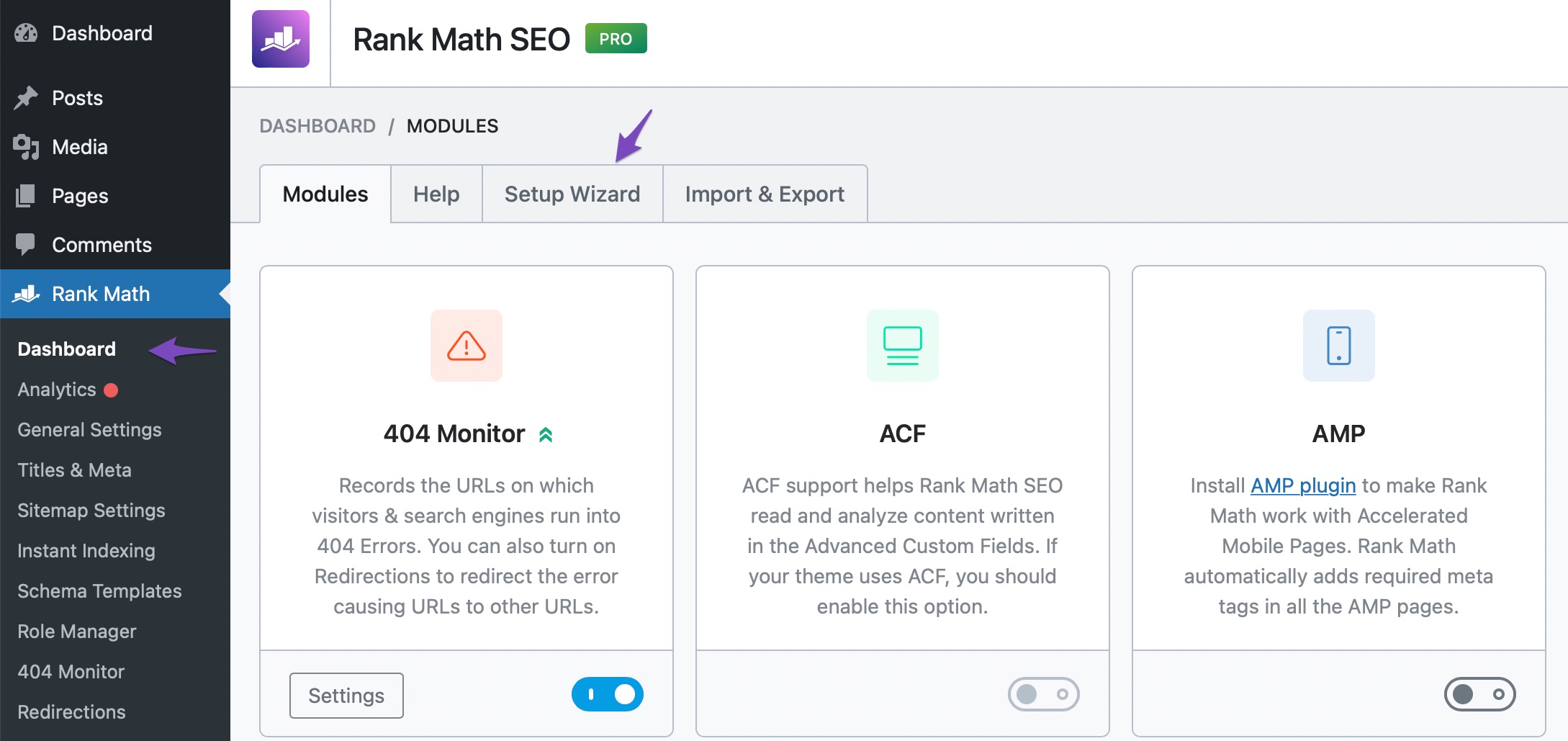 How to Access Rank Math's Setup Wizard