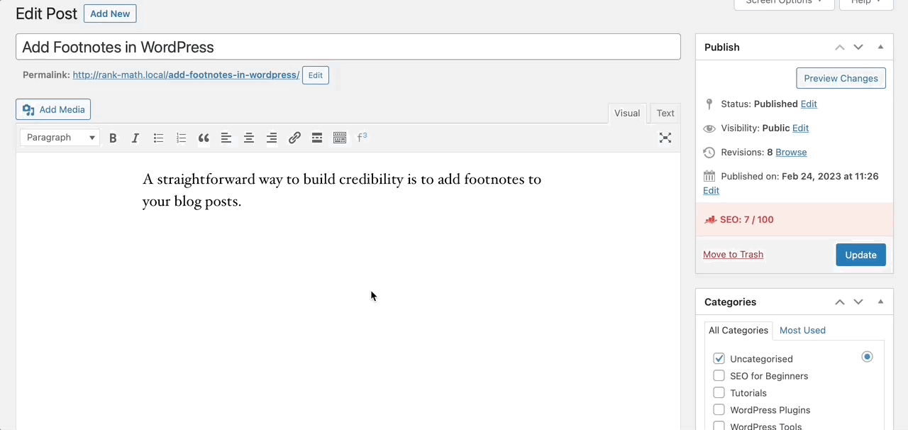 How to Add Footnotes in WordPress The Easy Way » Rank Math