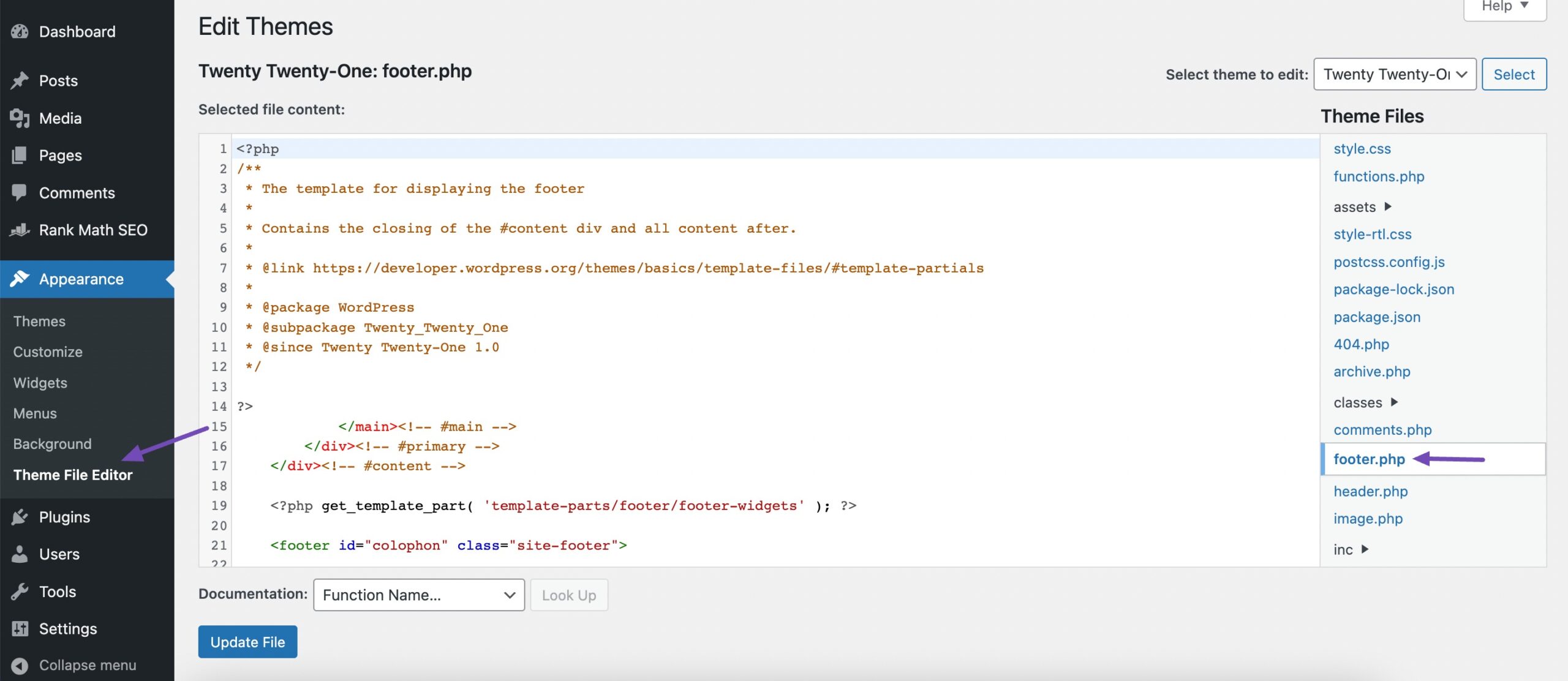 How to Easily Edit Footer in WordPress A Beginner's Guide » Rank Math
