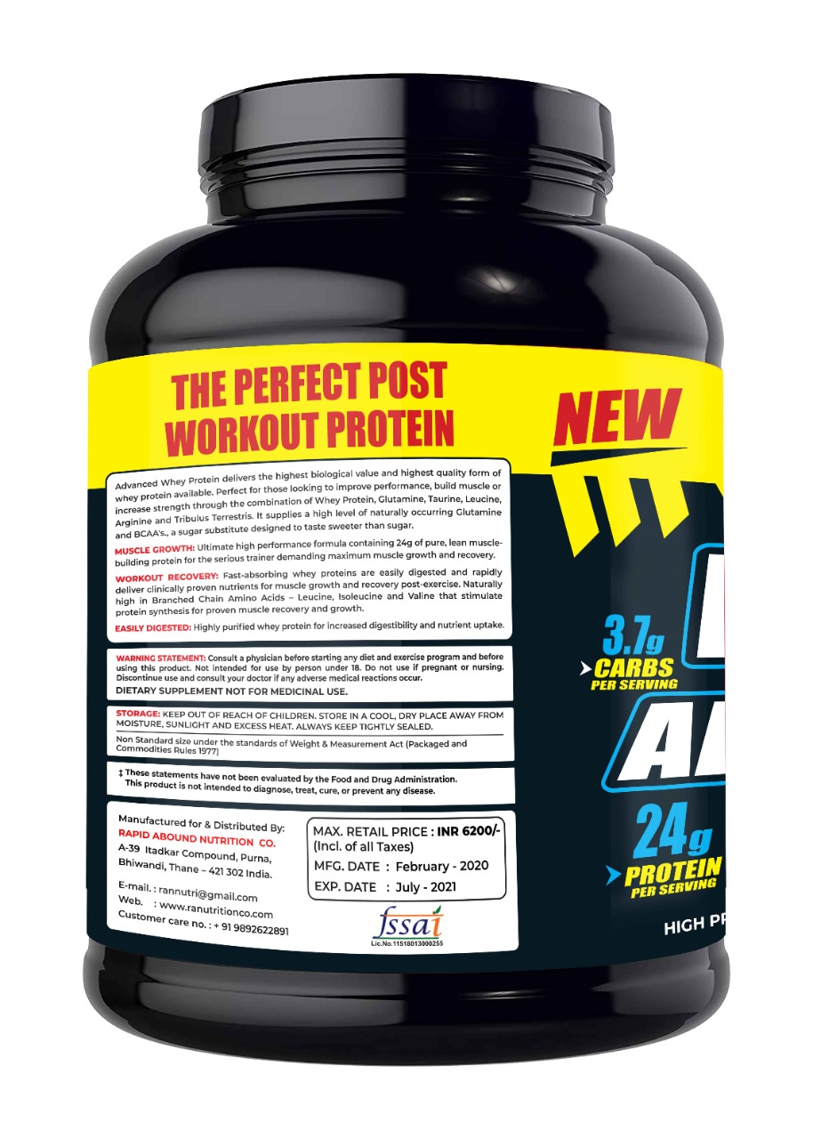 Advanced Whey Protein (5Lbs) RAN Nutrition Health Care