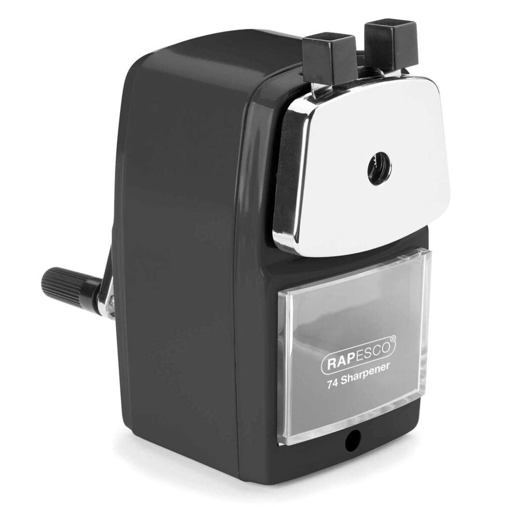 74 Desktop Pencil Sharpener 68 mm Black/Silver Rapesco Worldwide