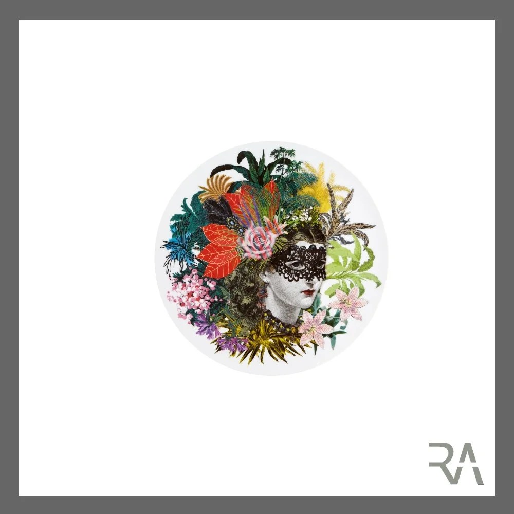 CHRISTIAN LACROIX MAMZELLE SCARLET CHARGER PLATE/WALL PLATE Raphael