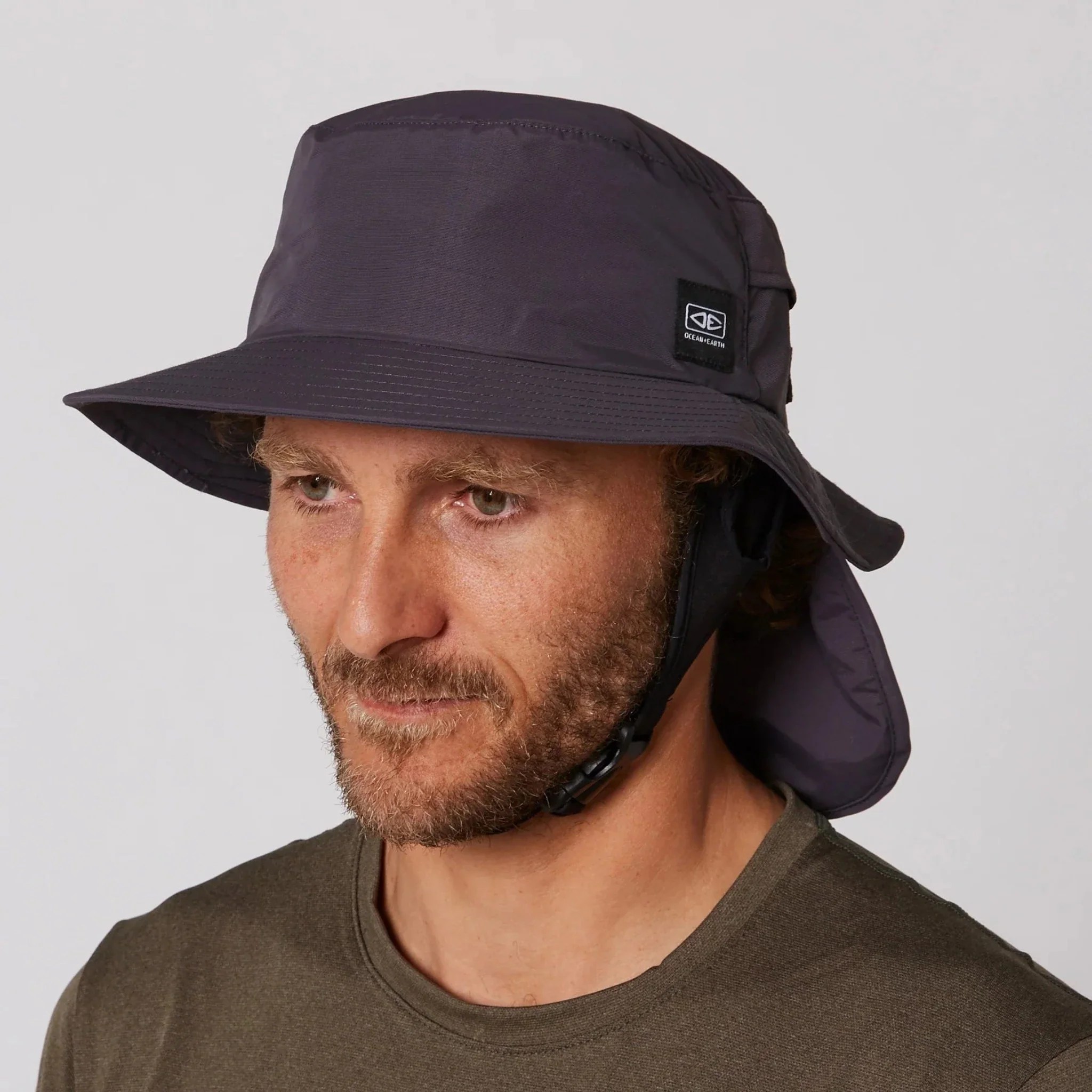 Ocean and Earth Unisex Indo Stiff Peak Surf Hat Charcoal Rapid Surf