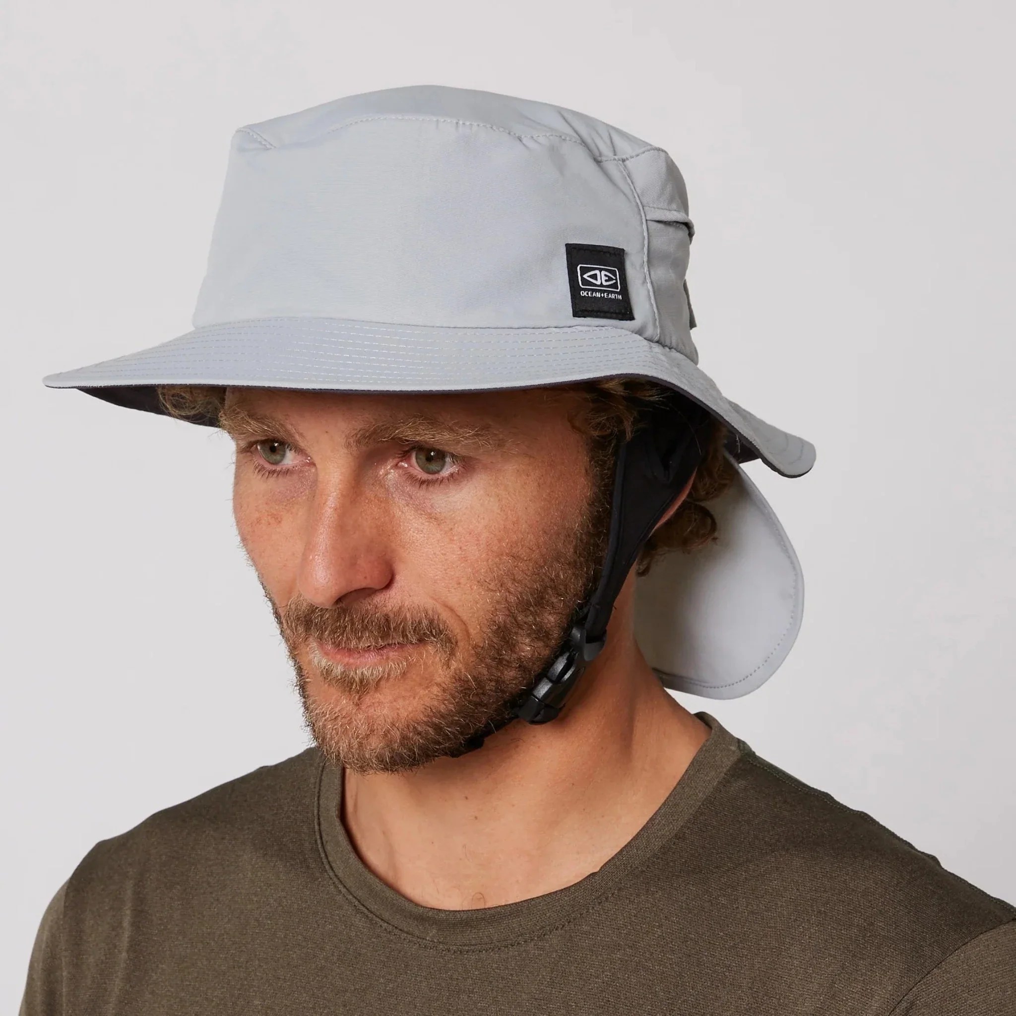 Ocean and Earth Unisex Indo Stiff Peak Surf Hat Grey Rapid Surf & Ski