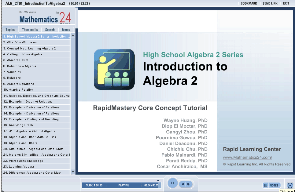 Algebra 2 - Introduction to Algebra 2