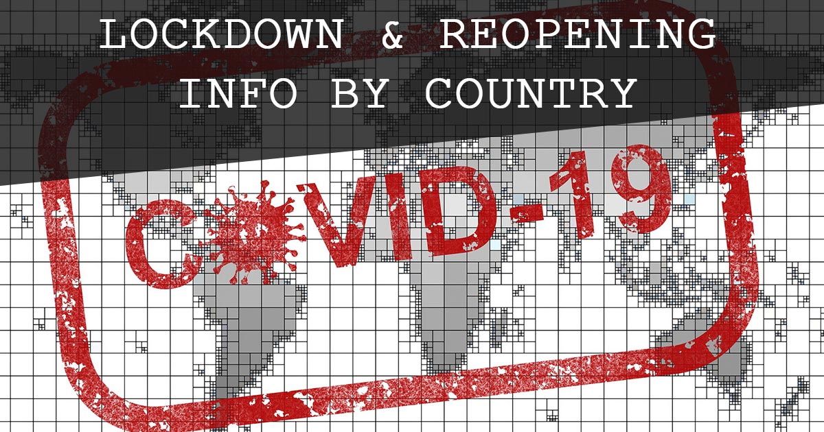 Covid19 Lockdown/Reopening Information by Country RapidVisa®