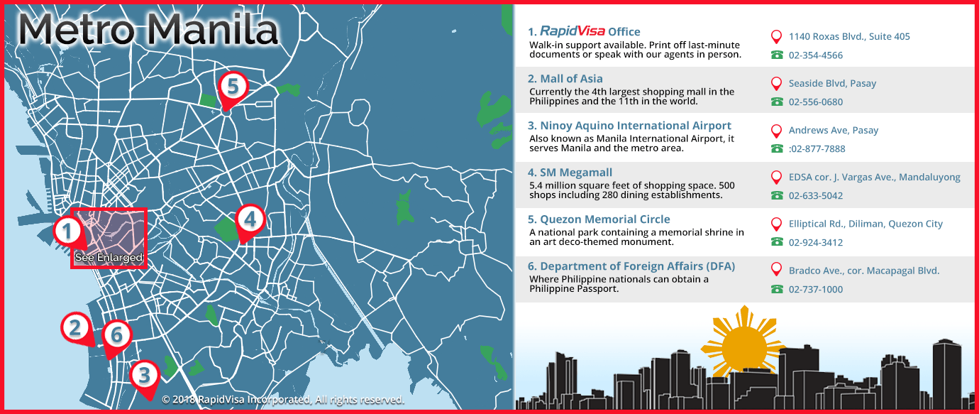 Locations Of Interest To Visa Applicants In Manila RapidVisa®