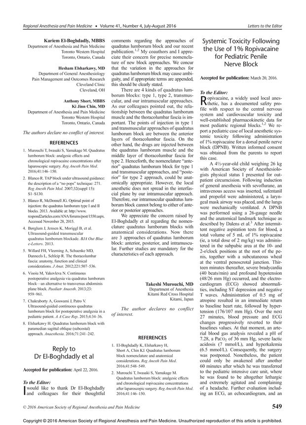 Systemic Toxicity Following the Use of 1 Ropivacaine for Pediatric