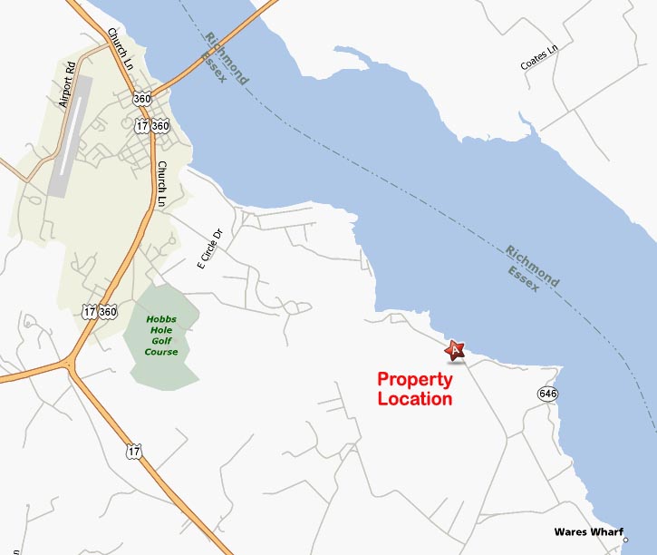 Rappahannock Property Waterfront for Sale Map of Property Location