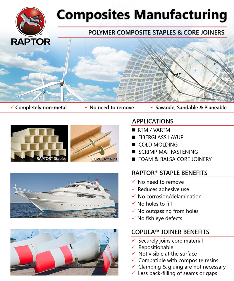 RAPTOR® Polymer Composite Nails & Staples Applications Composites