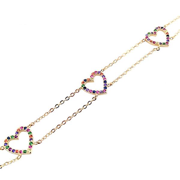 Double Chain Heart Bracelet Gypsys Jewelry by Raquel Metta