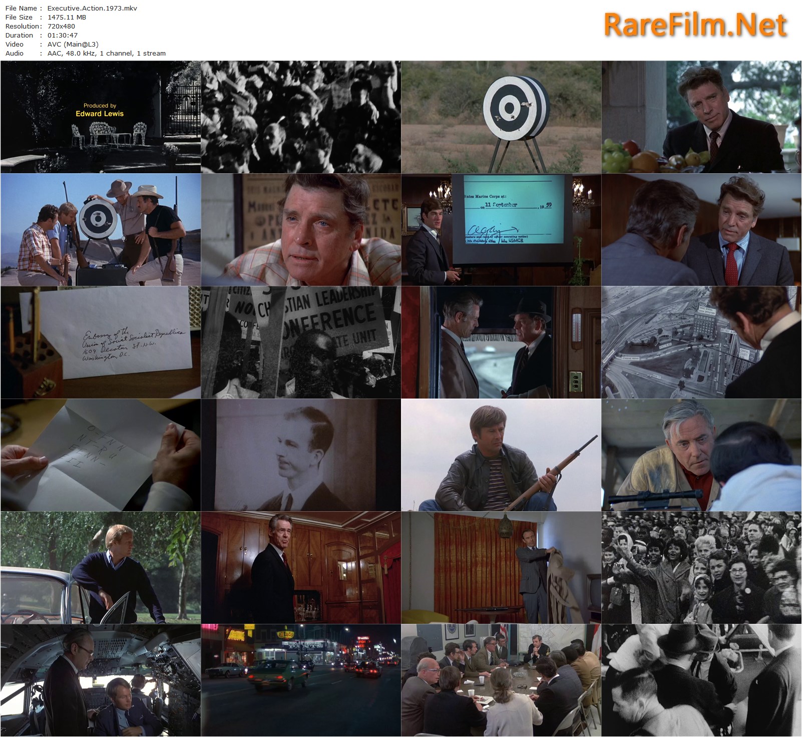 Executive Action (1973) David Miller, Burt Lancaster, Robert Ryan, Will