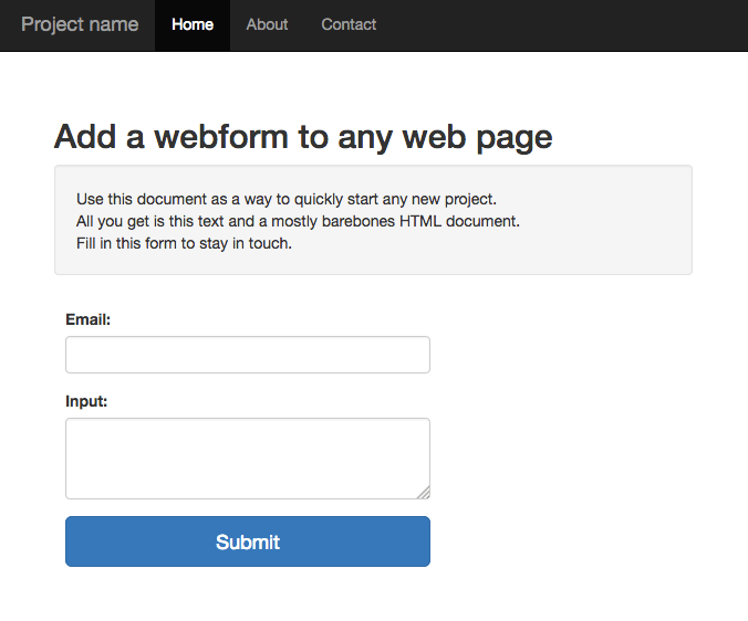 Database template Web form