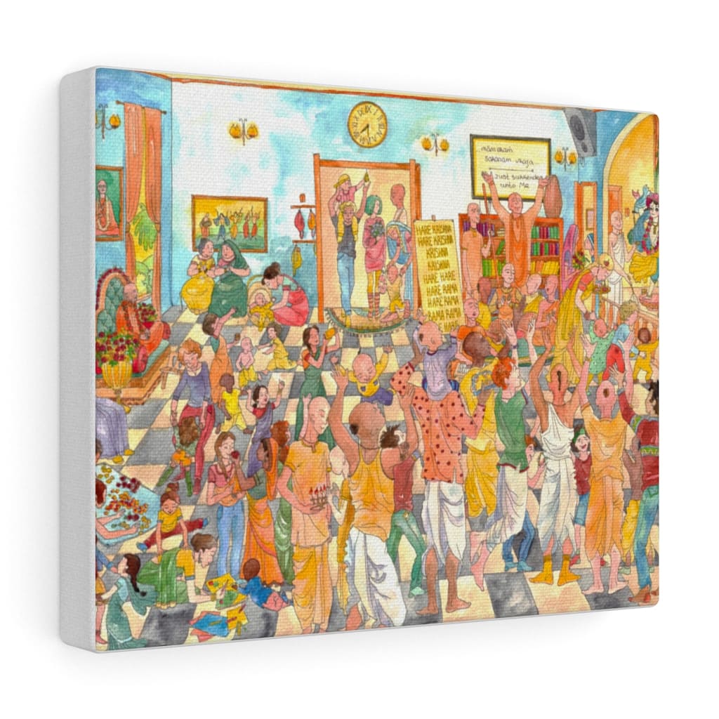 Krishna temple canvas wall art Hare Krishna wall art