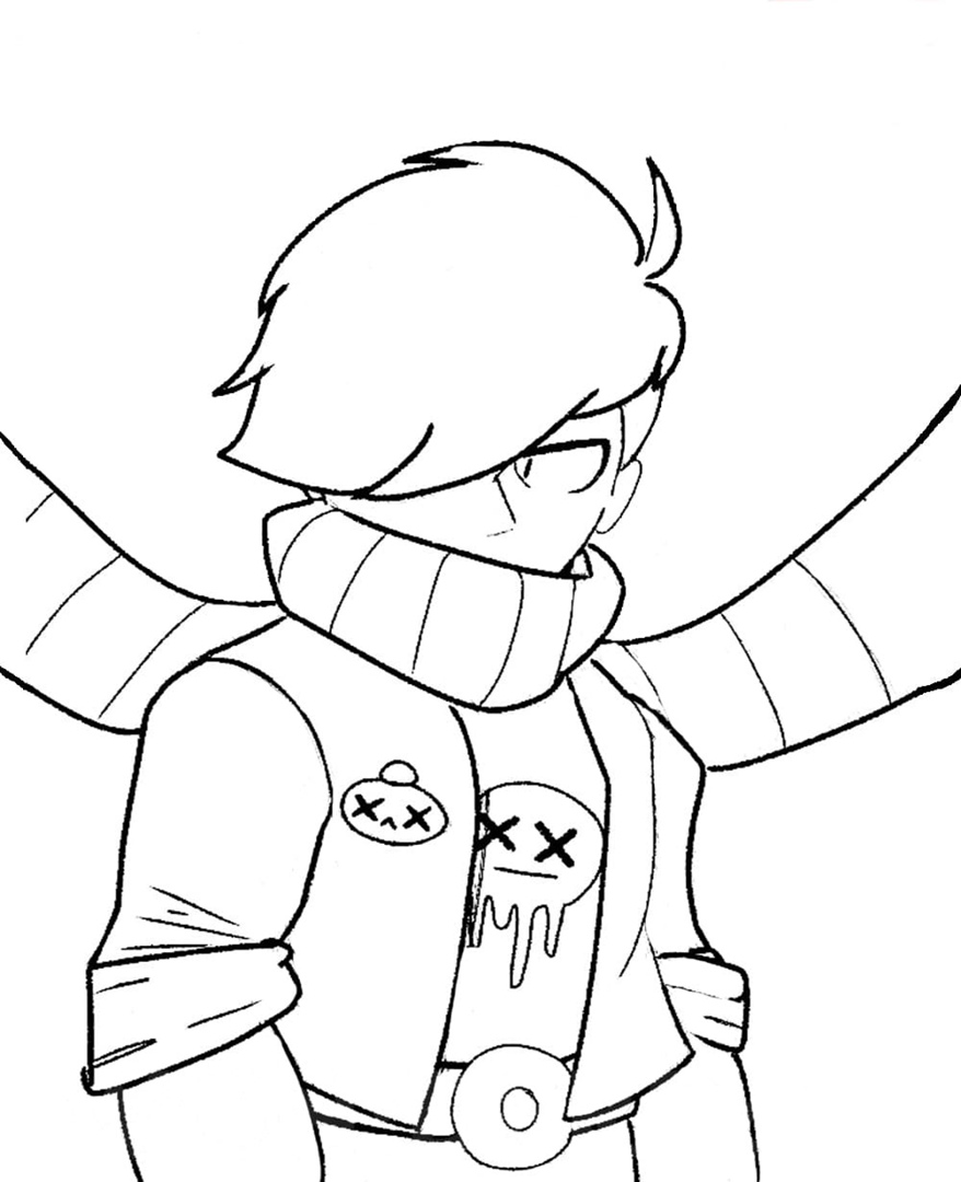 Edgar of Brawl Stars coloring Pages print for free