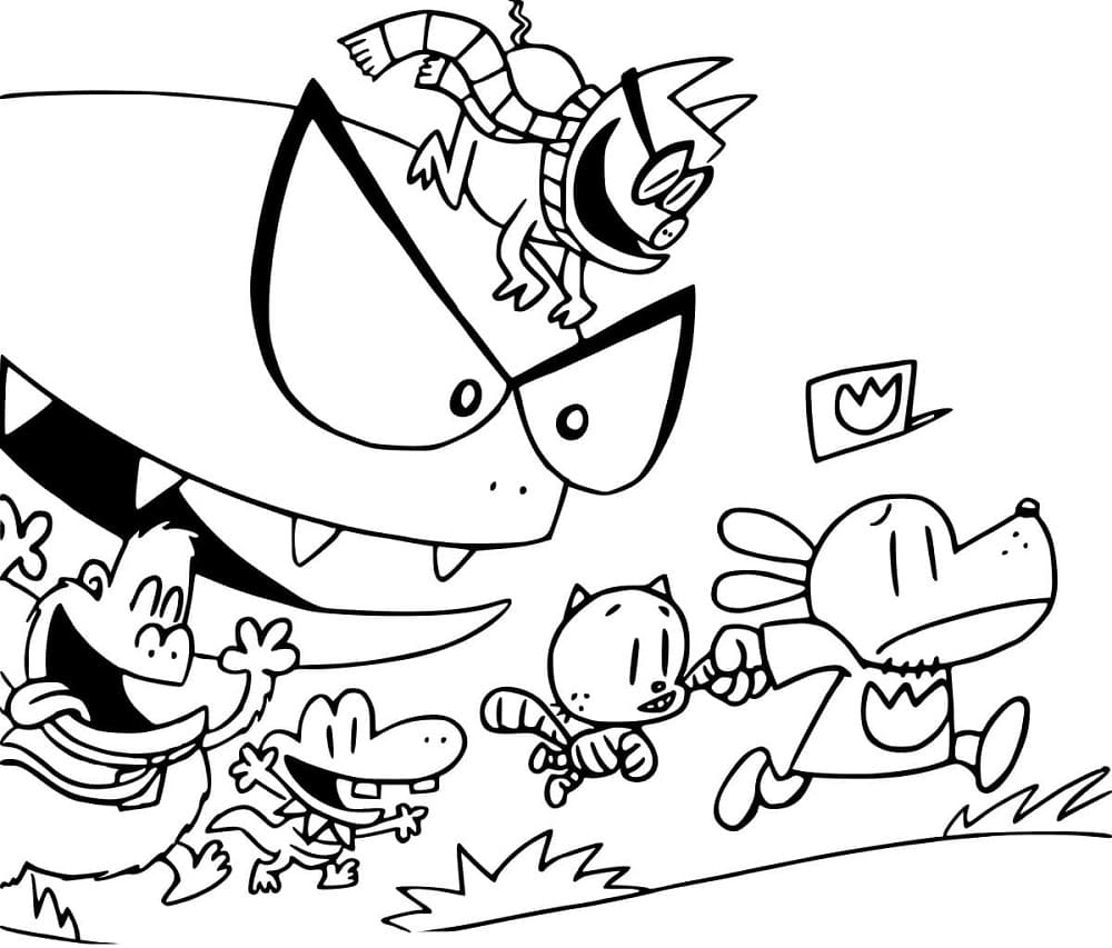 Dog Man Coloring Pages