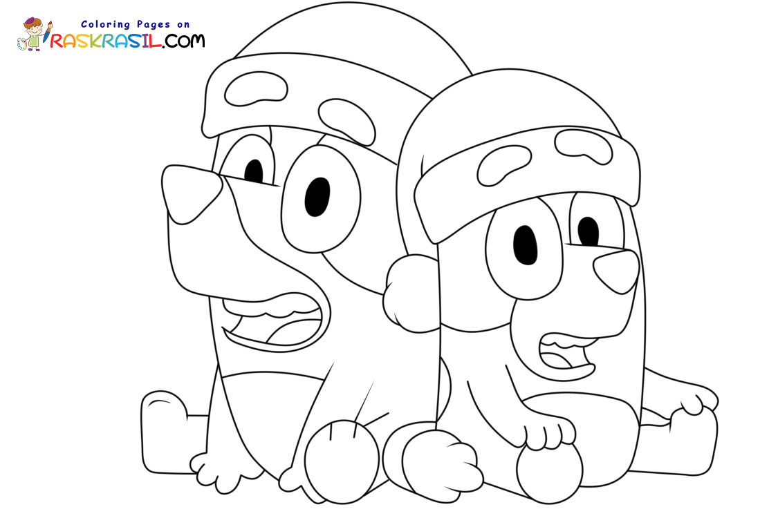Bluey Christmas Coloring Pages