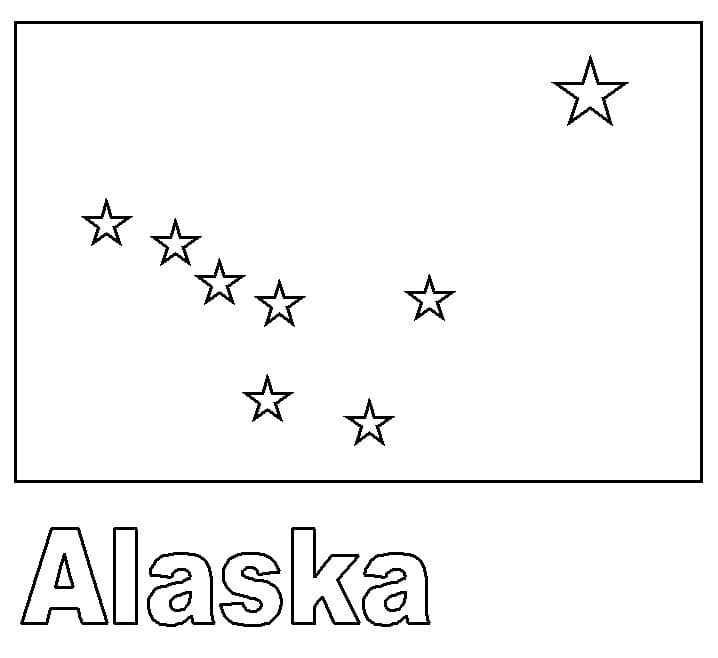 Alaska State Flag Coloring Page