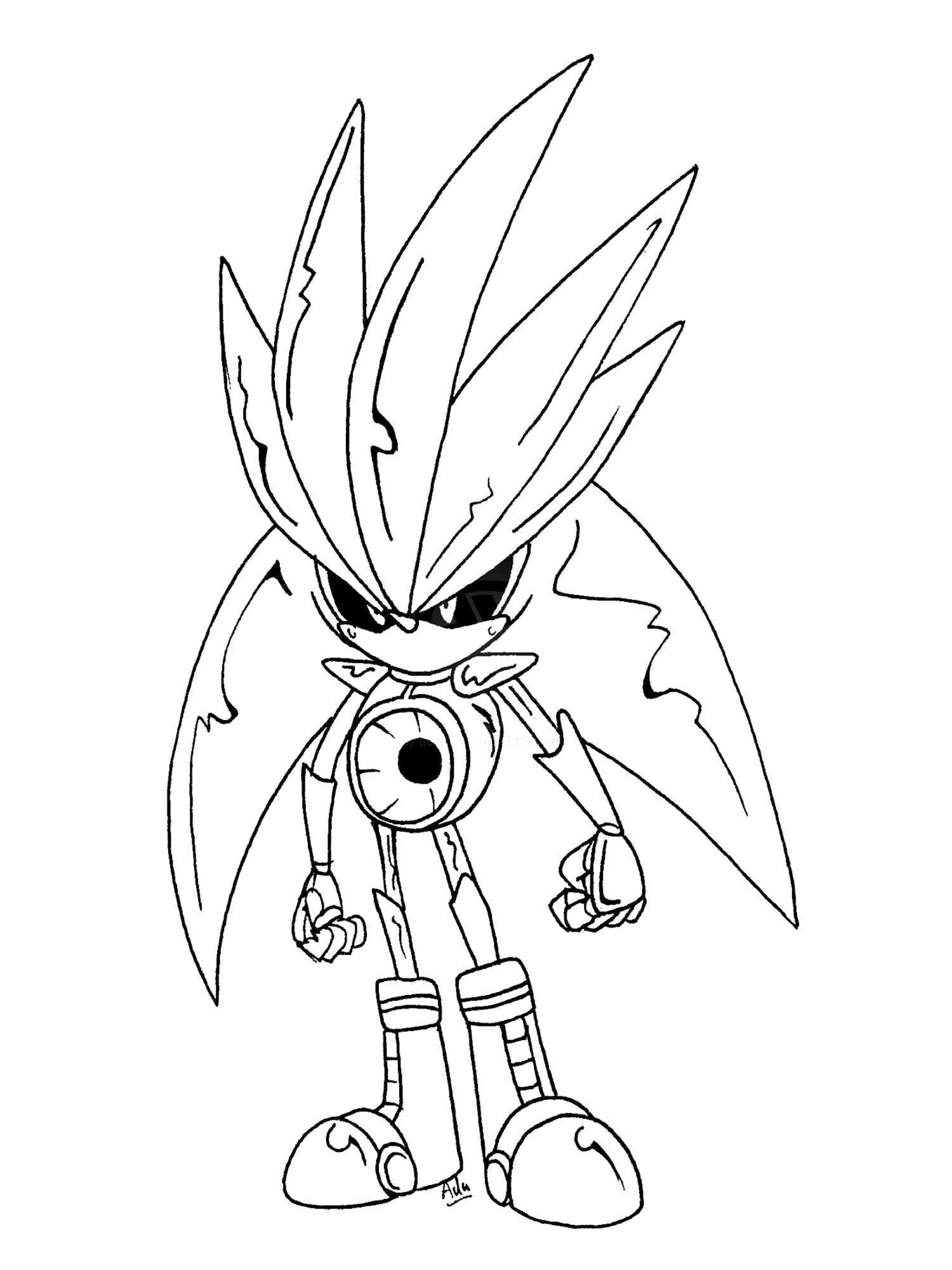 Metal Sonic Coloring Pages Free Printables