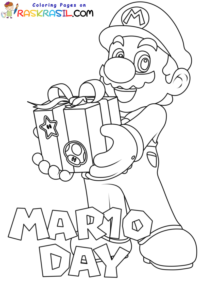 Mario Day Coloring Pages