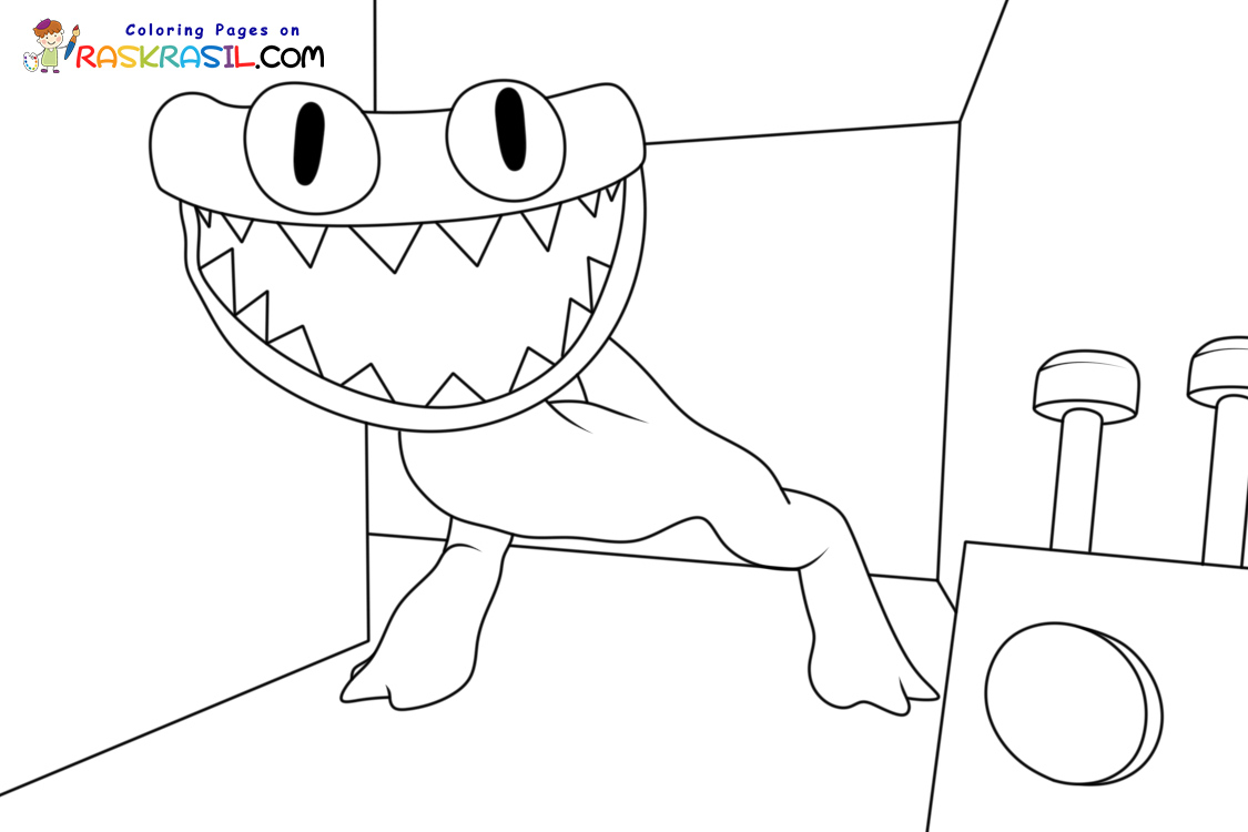 Cyan Rainbow Friends 2 Coloring Pages