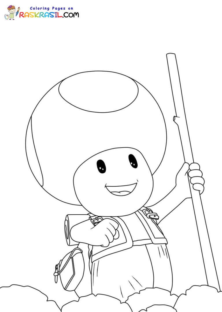 Toad Mario Coloring Pages