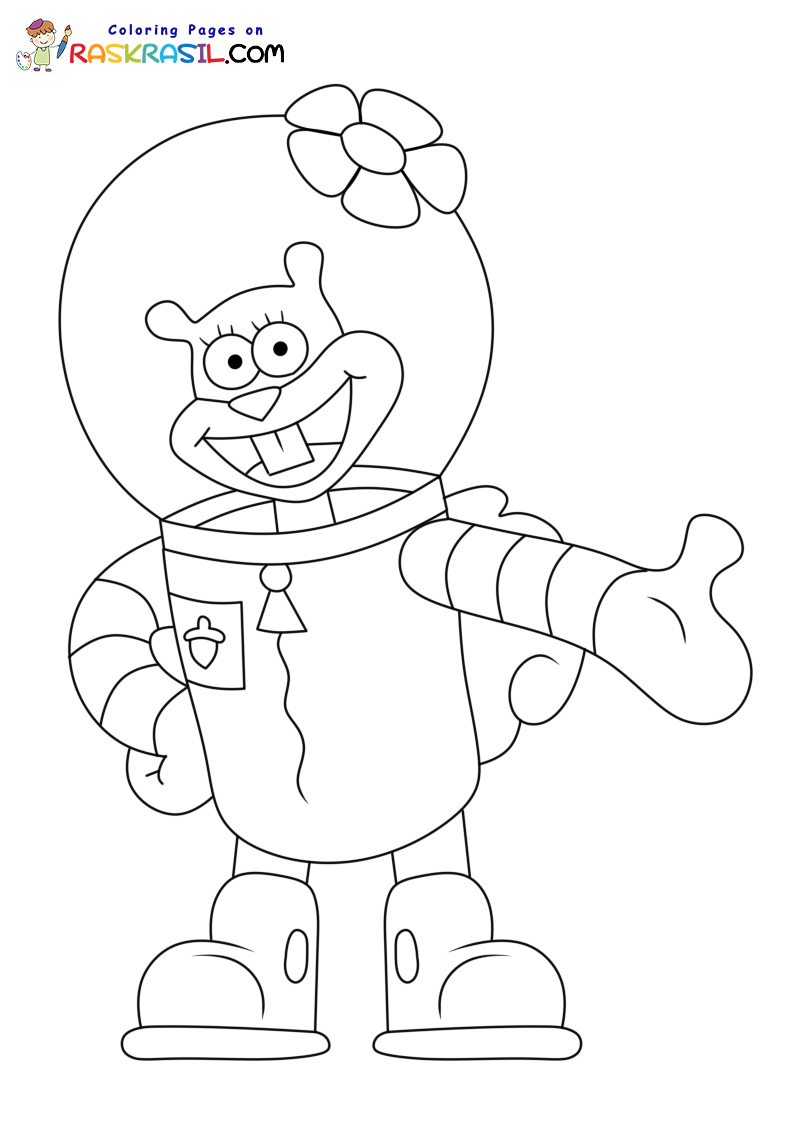 Sandy Cheeks Coloring Pages