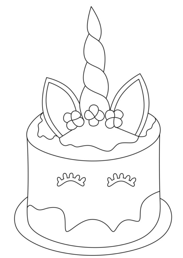 Unicorn cake so cute unicorn cake coloring pages ideas