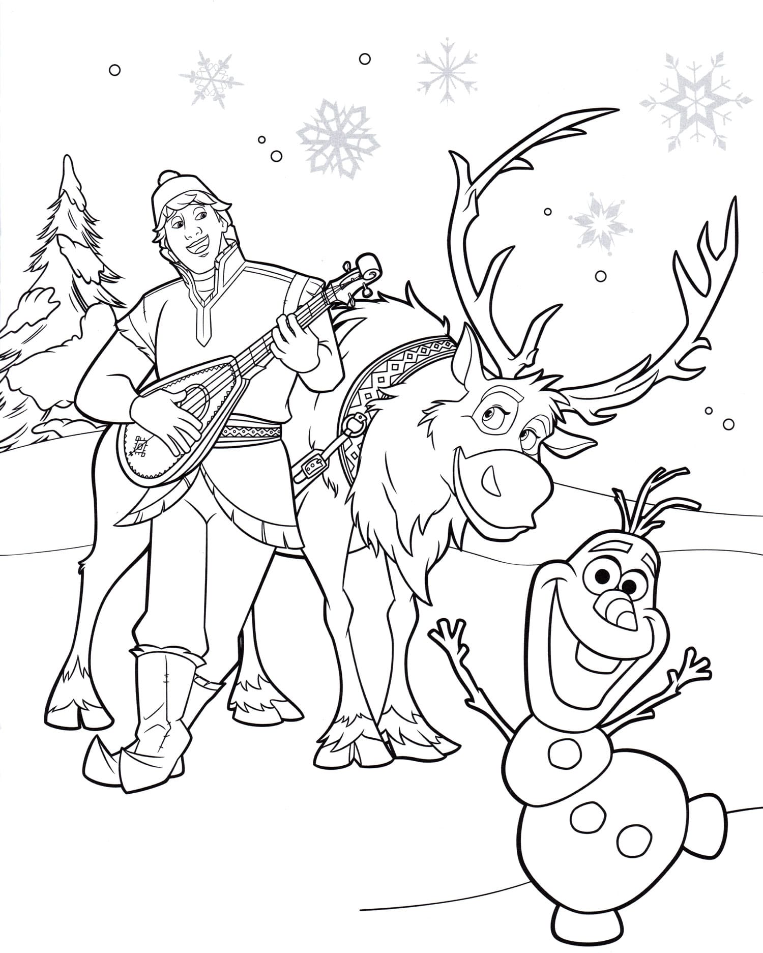 Olaf And Sven Frozen Coloring Pages