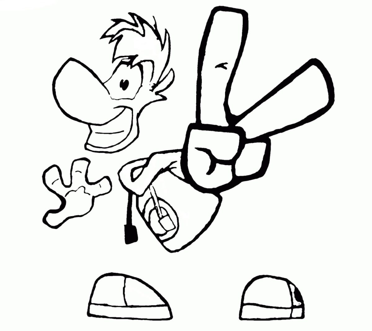 Ausmalbilder Rayman. Zeichen aus dem Spiel drucken