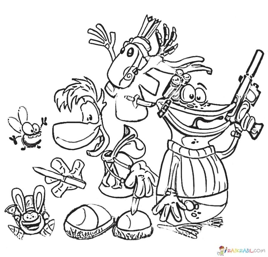 Ausmalbilder Rayman. Zeichen aus dem Spiel drucken